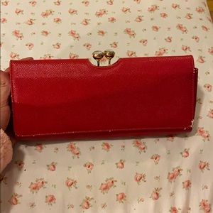 Red clutch with inside coin purse